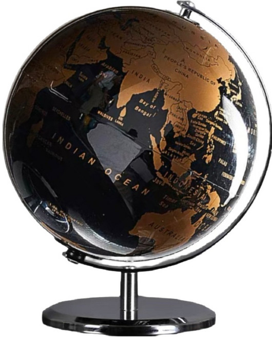 마다꾸미 감성 인테리어 회전 월드맵 지구본 20cm, 05 블랙골드