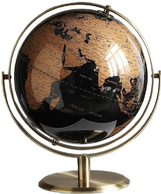 문구담 감성 인테리어 회전 월드맵 지구본 23cm, 09 유니버설 블랙골드