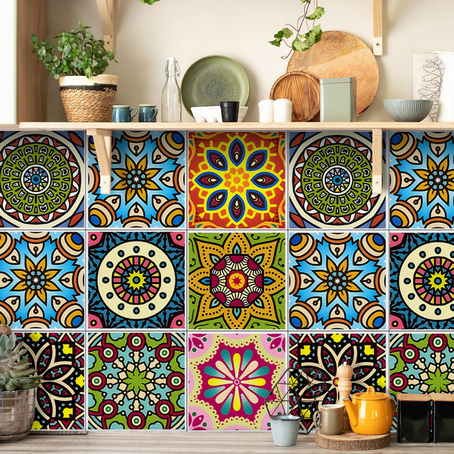 서앤유 유럽 엔티크 타일 스타일 스티커 12p, 타입17