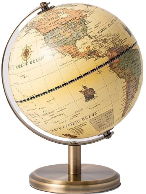 Mungudam 文青風居家裝飾旋轉世界地圖地球儀 14cm, 07 霧面復古