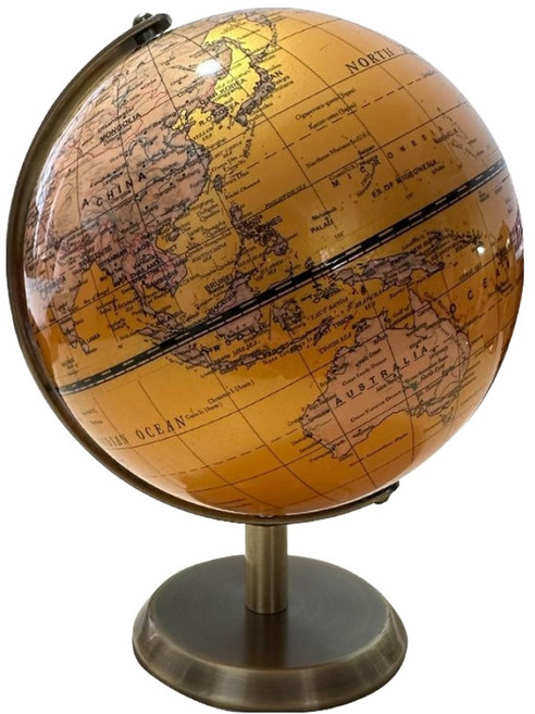 Mungudam 文青風居家裝飾旋轉世界地圖地球儀 14cm, 03 黃色