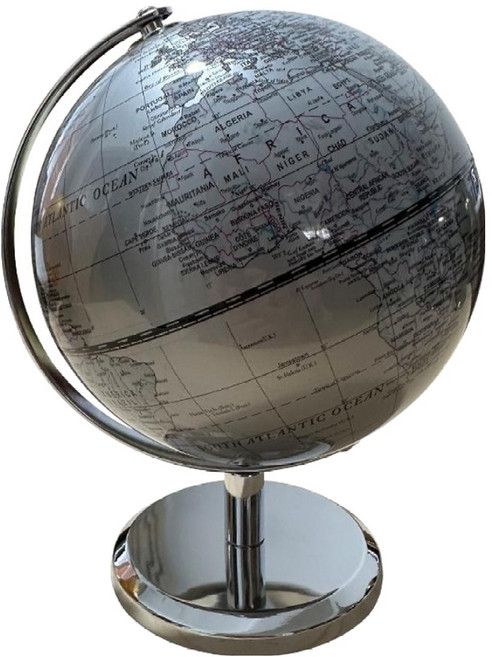 Mungudam 文青風居家裝飾旋轉世界地圖地球儀 14cm, 04 灰色