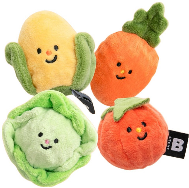 바잇미 강아지 야채밭 공 장난감 토마토 + 양배추 세트, 혼합색상, 1세트