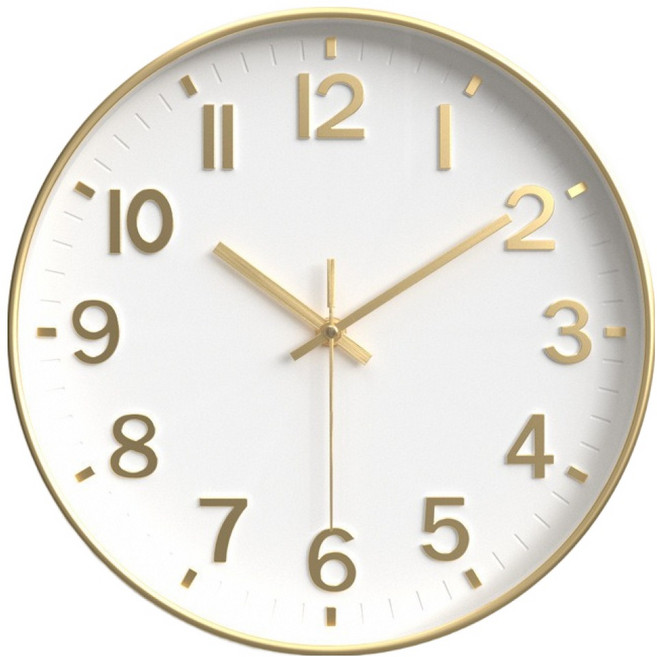 Apnalchangchang 室內設計亮點靜音壁掛時鐘, 白金色
