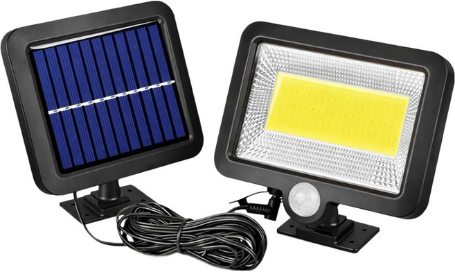 루미라인 태양광 센서 1200mAh 분리형전선 현관 처마 외부조명, 블랙