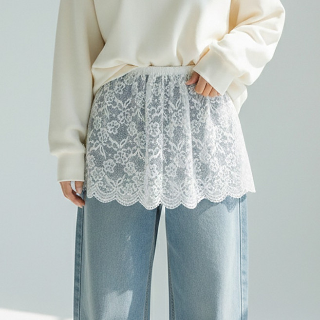 메이첼 리투나 레이스업 레이어드 커버 스커트 12262