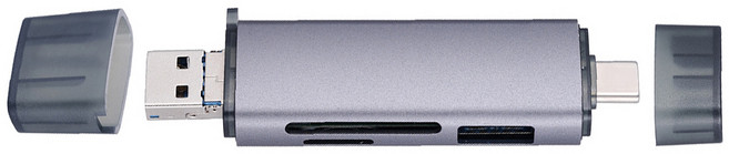 Songwin 尚之宇 USB3.0六合一OTG讀卡機, 銀灰色, 1個, UTO-220