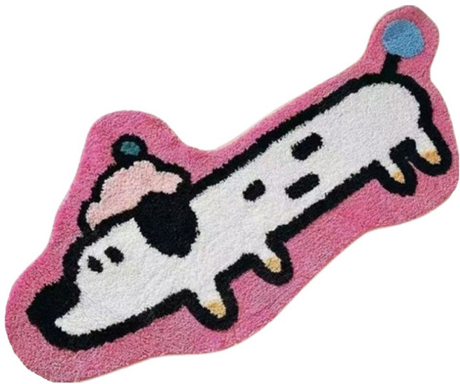 캐릭터 인테리어 러그 D 닥스훈트화이트