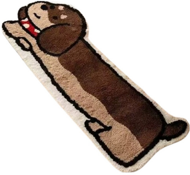 캐릭터 인테리어 러그 D 닥스훈트브라운