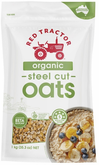 RED TRACTOR 紅色拖拉機 有機鋼切全穀燕麥粒, 1kg, 1個