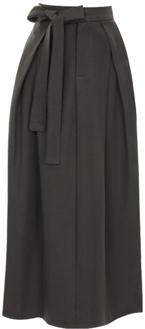 티뷰 사이드 리본 플레어 스커트 V6A-CSK007