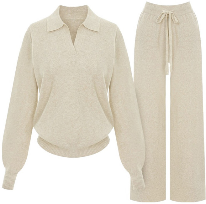 티뷰 에센셜 카라 니트 팬츠 V6A-CSE005