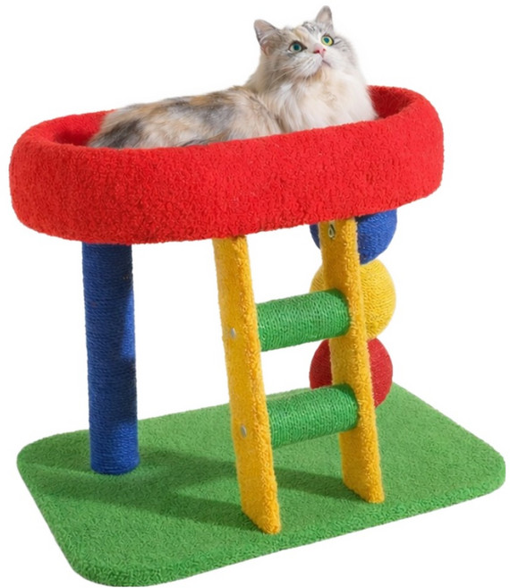 칠시 고양이 다기능 계단형 캣타워, 레인보이, 1개