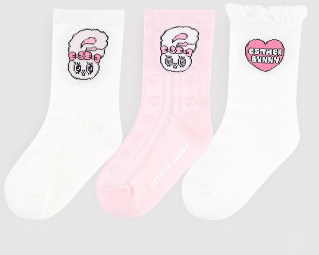 Esther Bunny Little 可愛朋友兔子網眼襪3雙組