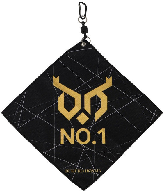 부쿠로혼마 마그네틱 골프 파크골프 타올 수건, 블랙, 1개