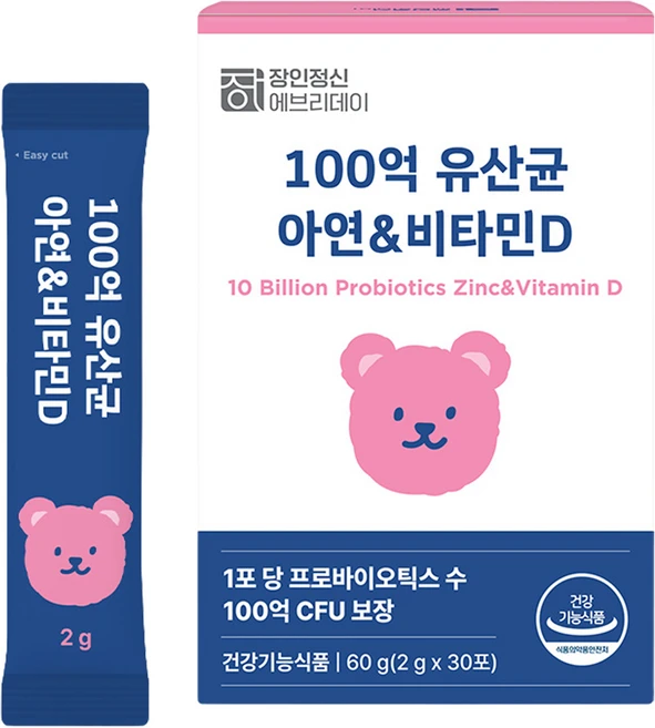 장인정신에브리데이 100억 유산균 아연 & 비타민D 30p, 60g, 1개 - 쿠팡