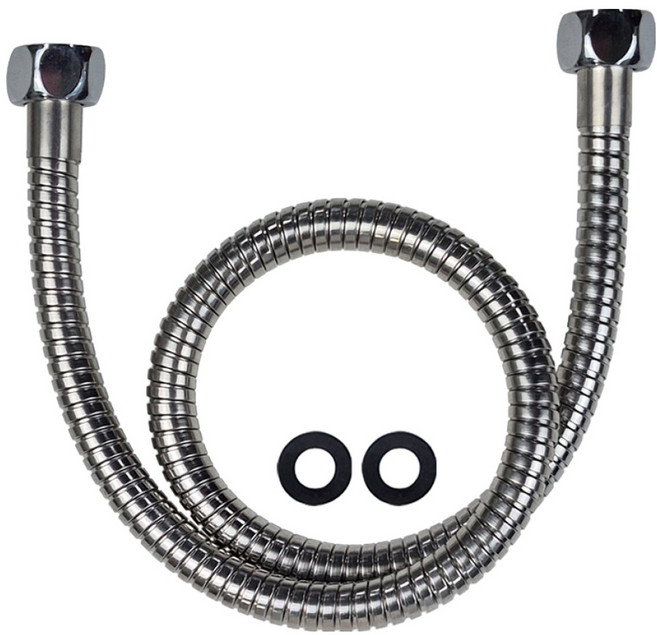 BK 해바라기 레인 샤워수전 연결호스 샬럿86, 실버, 0.5m