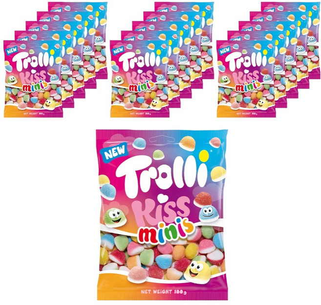 트롤리 키스미니스 젤리, 16개, 100g