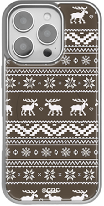 칩앤칙 CNC 코위찬 니트 애니멀 패턴 맥세이프 실버 에폭시 범퍼 휴대폰 케이스