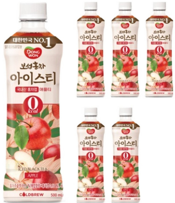 동원 보성홍차 아이스티 제로 애플, 500ml, 6개