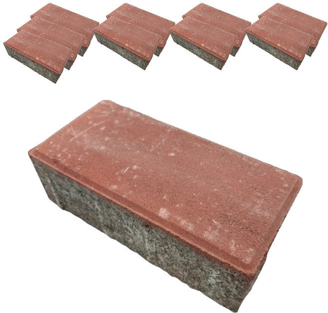 위드블럭 인터록킹 I형 보도블럭 200 x 100 x 60 mm, 적색, 10개