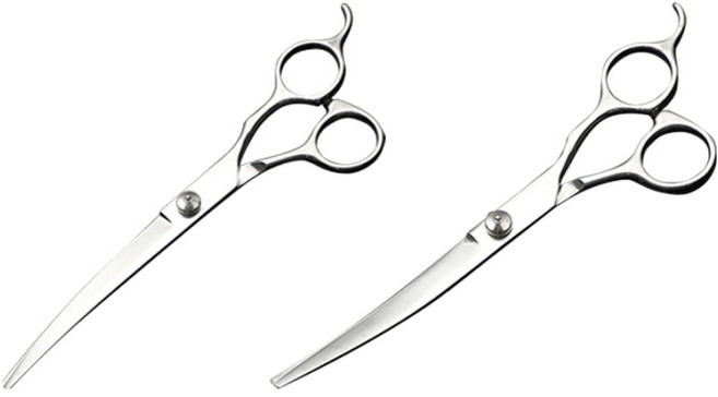 세이코코아 강아지 커브가위 상 하 세트, 실버, 1세트