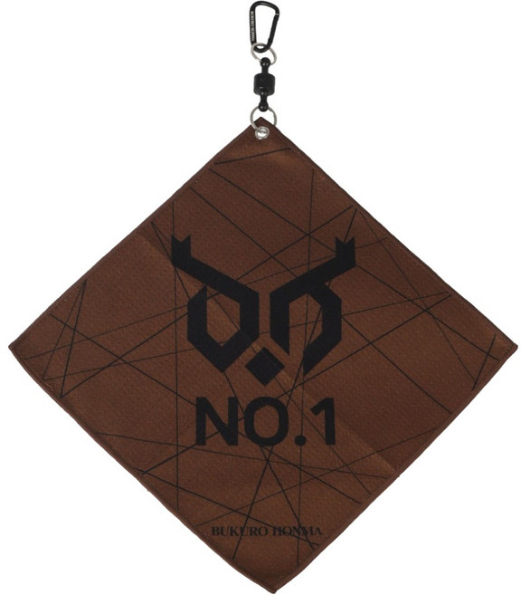 부쿠로혼마 마그네틱 골프 파크골프 타올 수건, 브라운, 1개