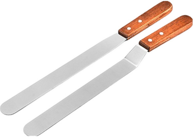 OON 스테인리스 스패츌러 일자형 + L자형 세트 200mm, 1세트