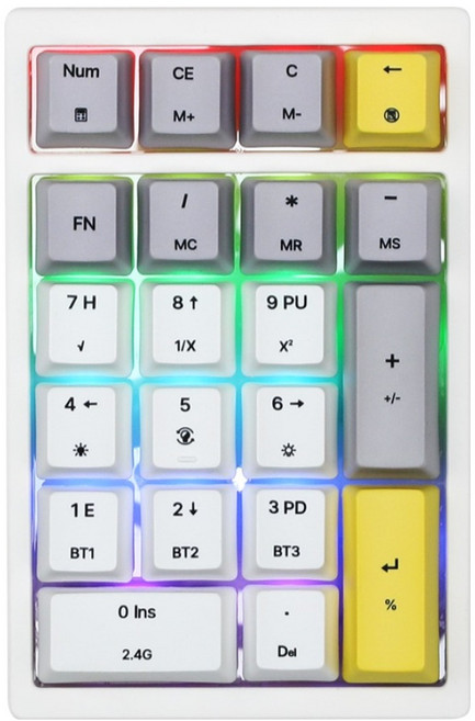 몬스타기어 한손 매크로 단축키 조약돌 커스텀 유무선 계산기 키패드, 솔라, K21PRO, 제조사축