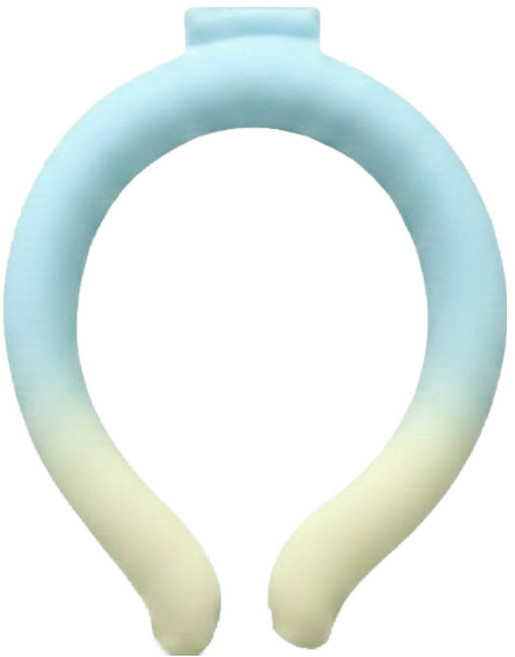 아리나라 투톤 컬러핏 28도 아이스 넥쿨링 밴드, 블루 + 옐로우, 1개