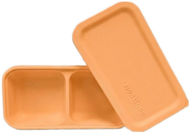 네스틱 토핑 이유식 큐브 용기 모듈플레이트 2구, 피치퍼즈, 1개, 260ml