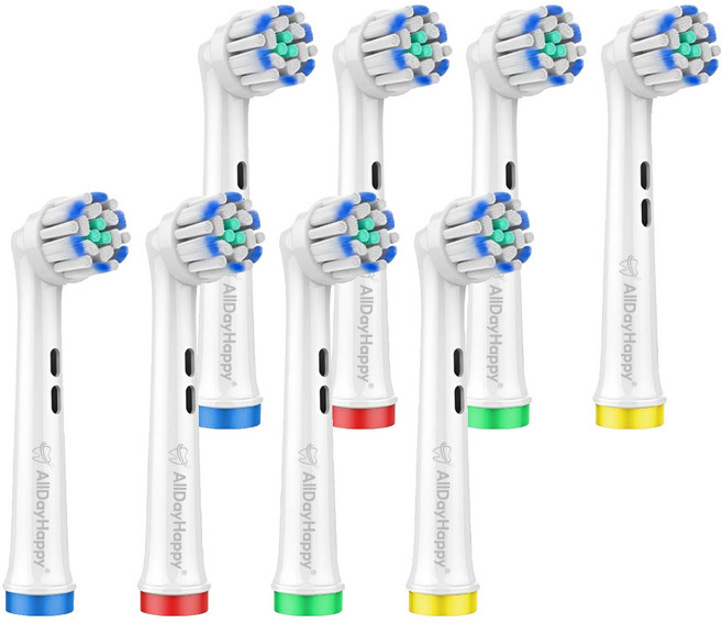Alldayhappy EB-60X 歐樂B電動牙刷相容刷頭, 8個, 白色, 單一商品