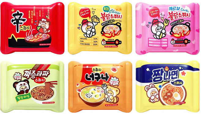 아가플러스 퍼니 봉지라면 폭신 스퀴시 6종 세트, 1세트