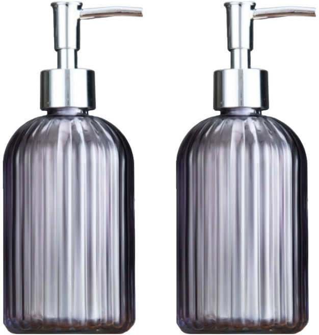 마구와구 고급 컬러투명 유리 펌프형 다용도 디스펜서 HTR047, 그레이, 2개
