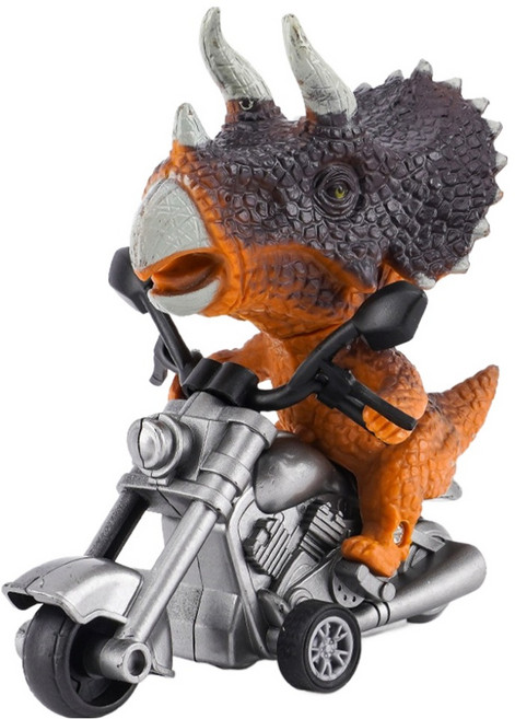 다다랜드 공룡 오토바이 장난감 주황 트리케라톱스 피규어, 1개