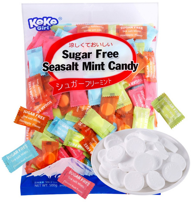케케걸 슈가프리 씨솔트 민트 캔디, 500g, 1개