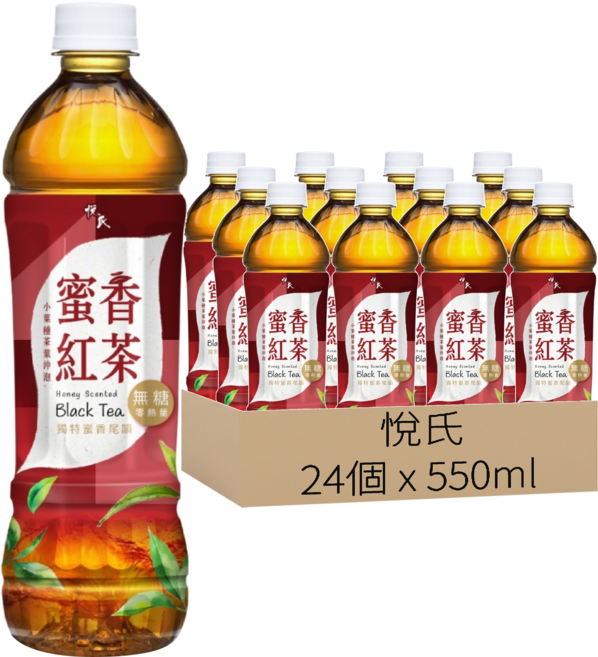 悅氏 蜜香紅茶 無糖, 24個, 550ml