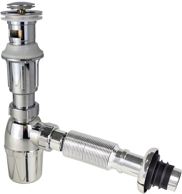 BK 폽업 일체형 자바라 벽 트랩 샬럿80 세면대 배수관 부품, 1개