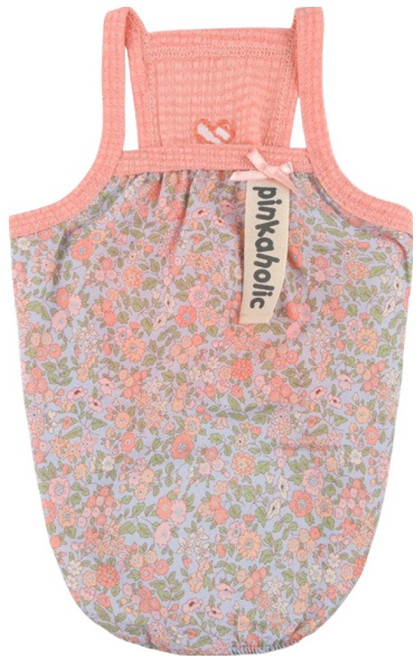 핑카홀릭 반려동물 블로써미 꽃무늬 나시 티셔츠 TT7910, 핑크, 1개