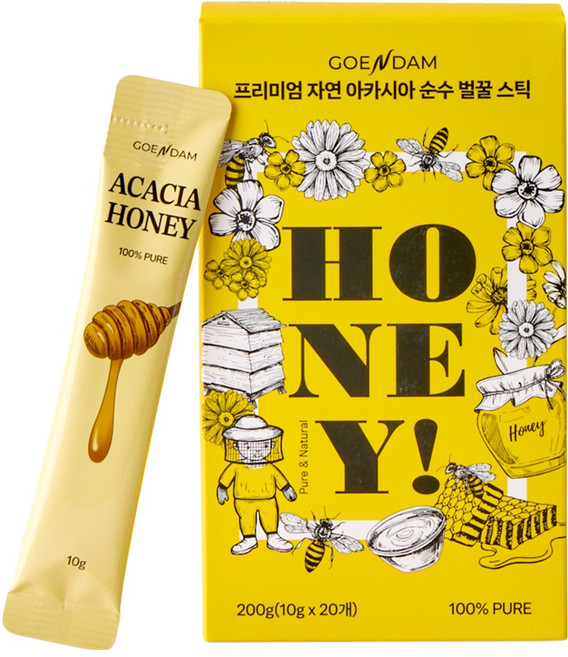 高恩潭頂級天然洋槐純蜂蜜棒, 1個, 200g