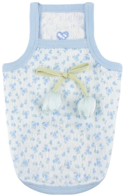 핑카홀릭 반려동물 체리쉬 튤립 시어서커 쿨나시 TT7912, 스카이블루, 1개