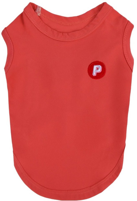퍼피아 반려동물 에센셜 베이직 신축성 좋은 민소매 티셔츠 TR2301, 레드, 1개