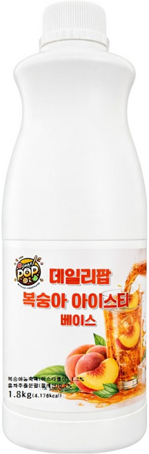 데일리팝 복숭아 아이스티 베이스, 1개, 1.8kg