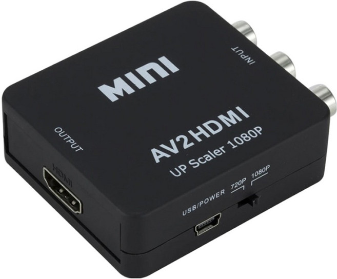 YTEK AV to HDMI 변환기 컨버터 블랙, 1개, YT-HA1P