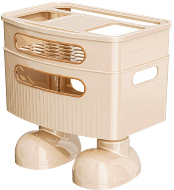 알럽홈 스탠딩 멀티탭 셋톱박스 와이파이 정리 수납함 M L261-0130CR, 크림, 1개