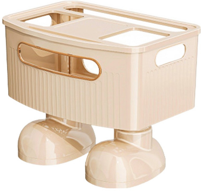 알럽홈 스탠딩 멀티탭 셋톱박스 와이파이 정리 수납함 S L261-0130CR, 크림, 1개