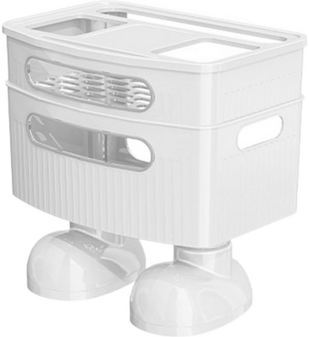 알럽홈 스탠딩 멀티탭 셋톱박스 와이파이 정리 수납함 M L261-0130W, 화이트, 1개