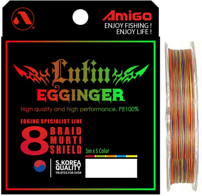 Amigo 루틴 에깅거 무늬오징어 오색합사, 1개, 혼합색생