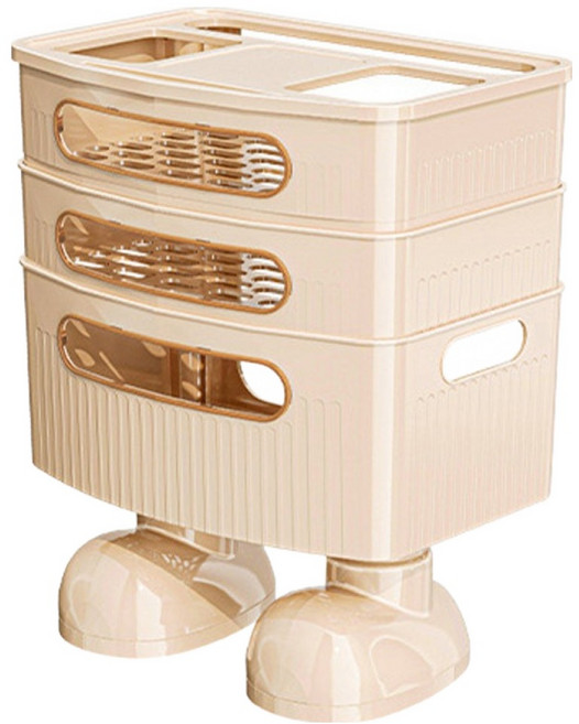 알럽홈 스탠딩 멀티탭 셋톱박스 와이파이 정리 수납함 L L261-0130CR, 크림, 1개