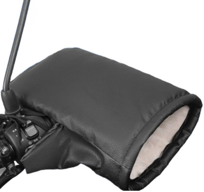 하임픽 가죽 양털 방한장갑, 블랙